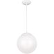 Leo - Hanging Globe 1 Light 10 inch White Pendant Ceiling Light