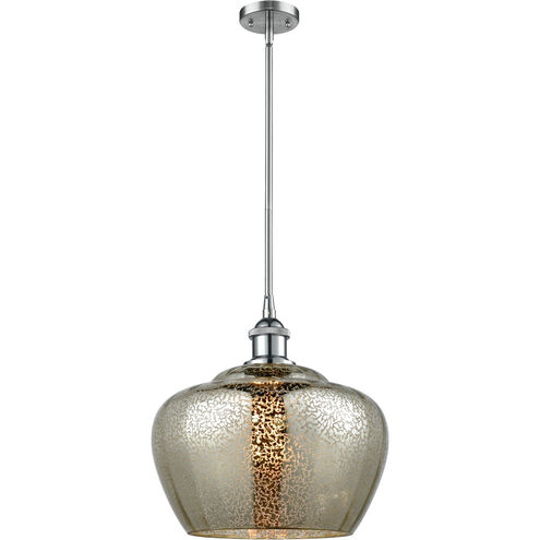 Ballston Large Fenton LED 11 inch Polished Chrome Pendant Ceiling Light in Mercury Glass, Ballston