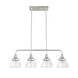 Cypress Grove 4 Light 33 inch Brushed Nickel Linear Chandelier Ceiling Light