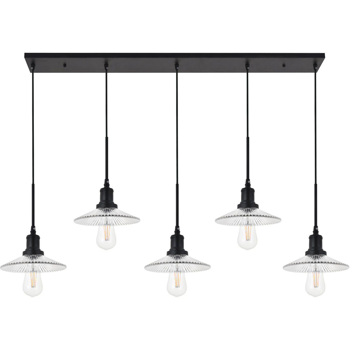 Waltz 5 Light 49 inch Black Pendant Ceiling Light