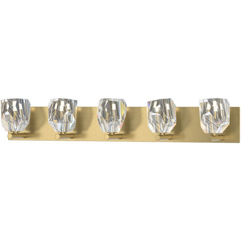 Gatsby 5 Light 36.5 inch Modern Brass Bath Sconce Wall Light