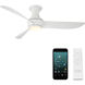 Corona 52 inch Matte White Flush Mount Ceiling Fan in 3000K