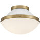 Xander 1 Light 12.25 inch Vibrant Gold Flush Ceiling Light in Vibrant Gold and White