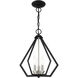 Prism 3 Light 14 inch Black with Brushed Nickel Cluster Convertible Semi Flush/Pendant Ceiling Light