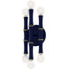 Kane Wall Sconce Wall Light in Modern Brass, Matte Midnight Blue