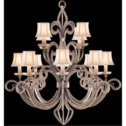 A Midsummer Nights Dream 12 Light 42 inch Gold Chandelier Ceiling Light in Crystal, Hand-Sewn Shade
