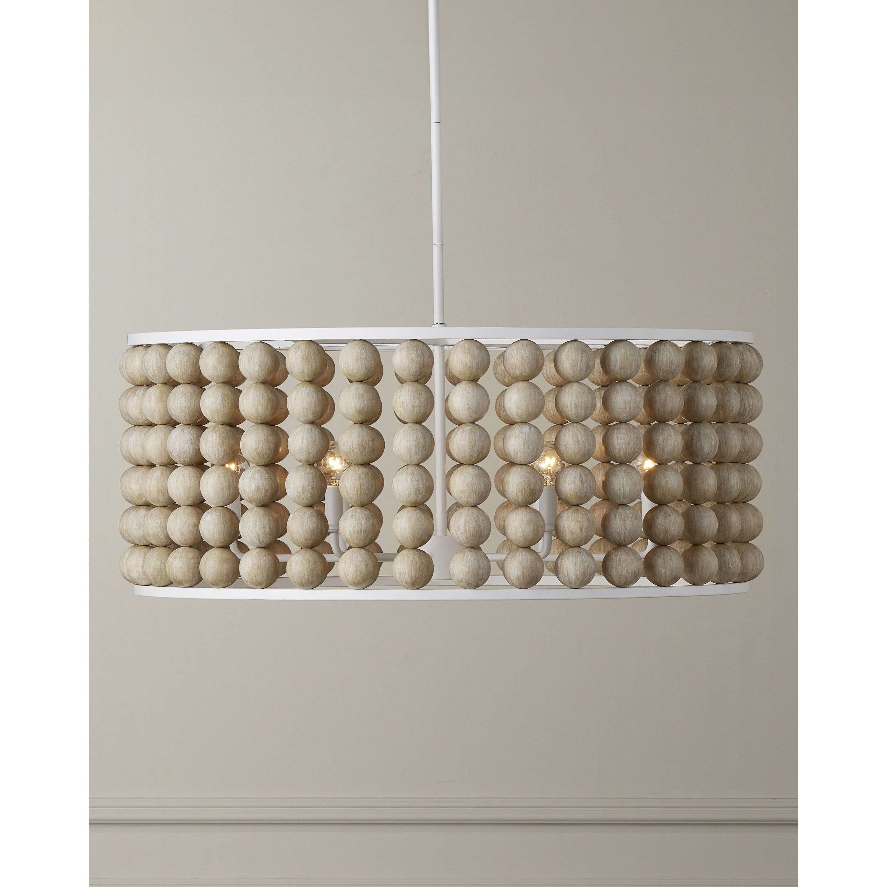 Holcroft 6 Light 32.25 inch Sandstone/Sugar White Chandelier Ceiling Light