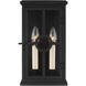 Leyna 2 Light 12 inch Textured Black Outdoor Wall Lantern