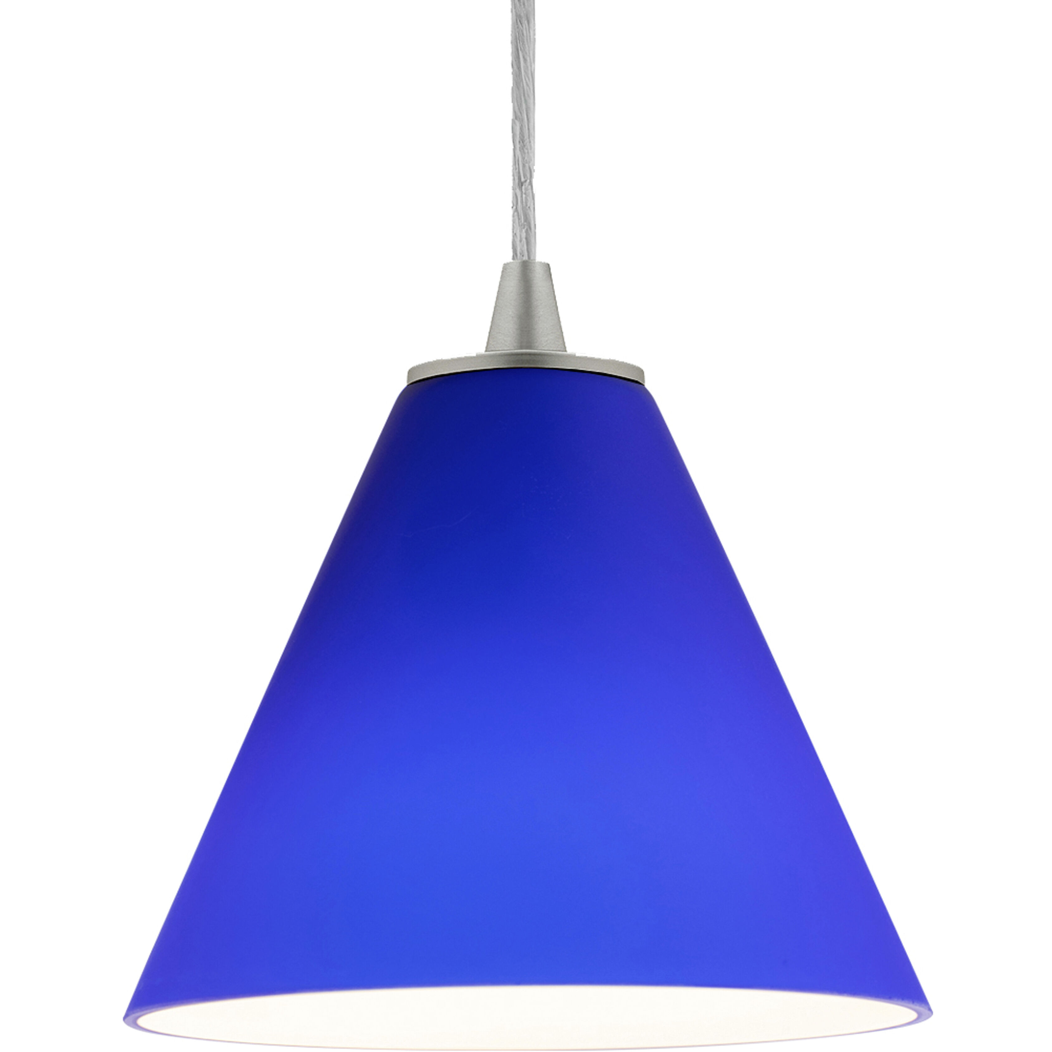 Martini 1 Light 7.25 inch Brushed Steel Pendant Ceiling Light in Cobalt