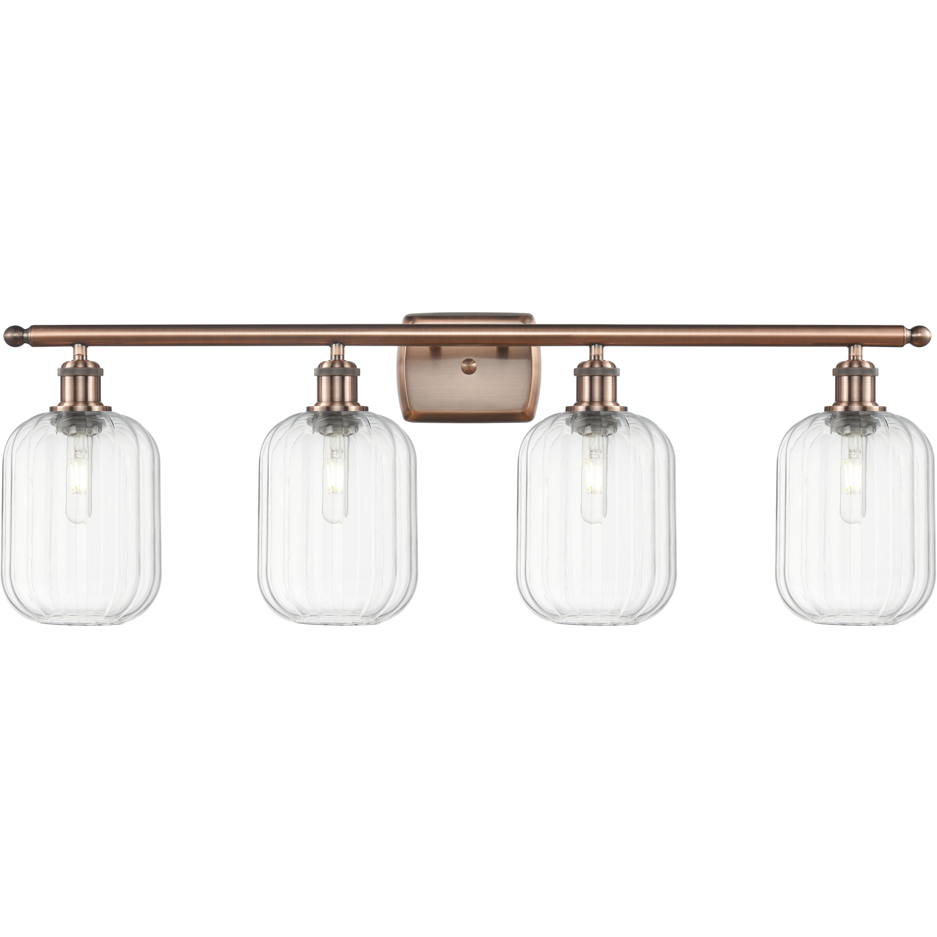 Ballston Preston 4 Light 36.75 inch Antique Copper Bath Vanity Light Wall Light in Clear