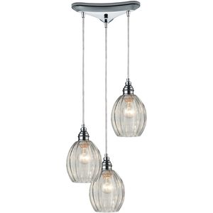Danica 3 Light 10 inch Polished Chrome Mini Pendant Ceiling Light
