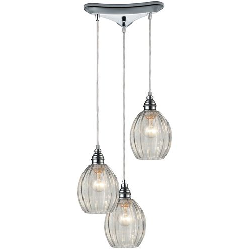 Danica 3 Light 10 inch Polished Chrome Mini Pendant Ceiling Light