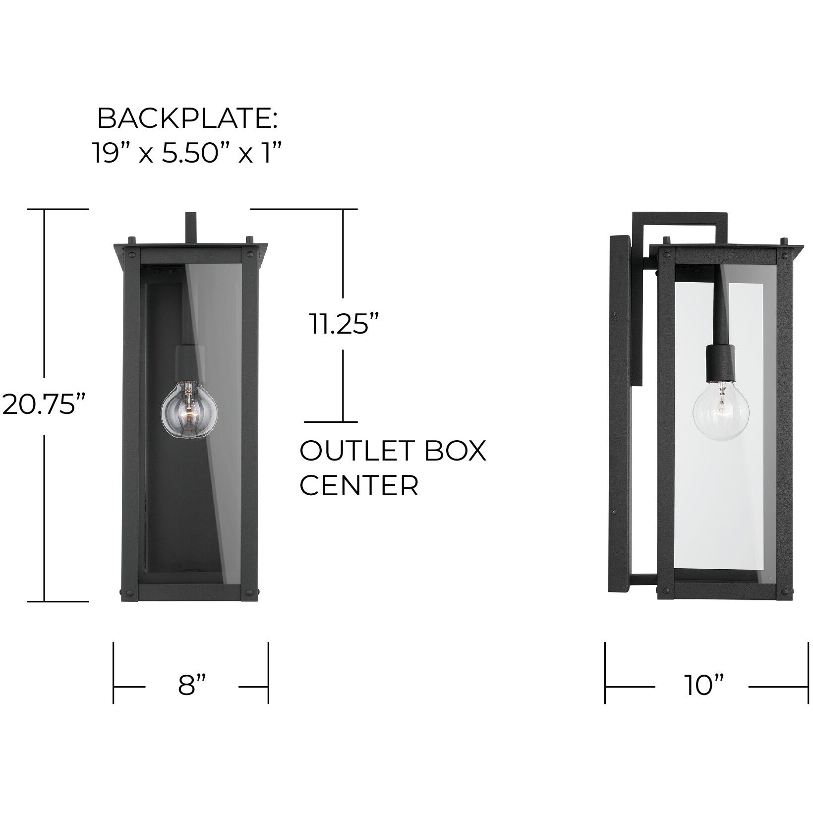 Hunt 1 Light 21 inch Black Outdoor Wall Mount in Incandescent
