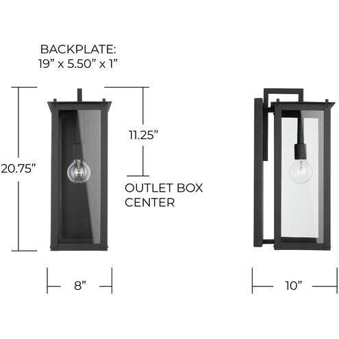 Hunt 1 Light 21 inch Black Outdoor Wall Mount in Incandescent
