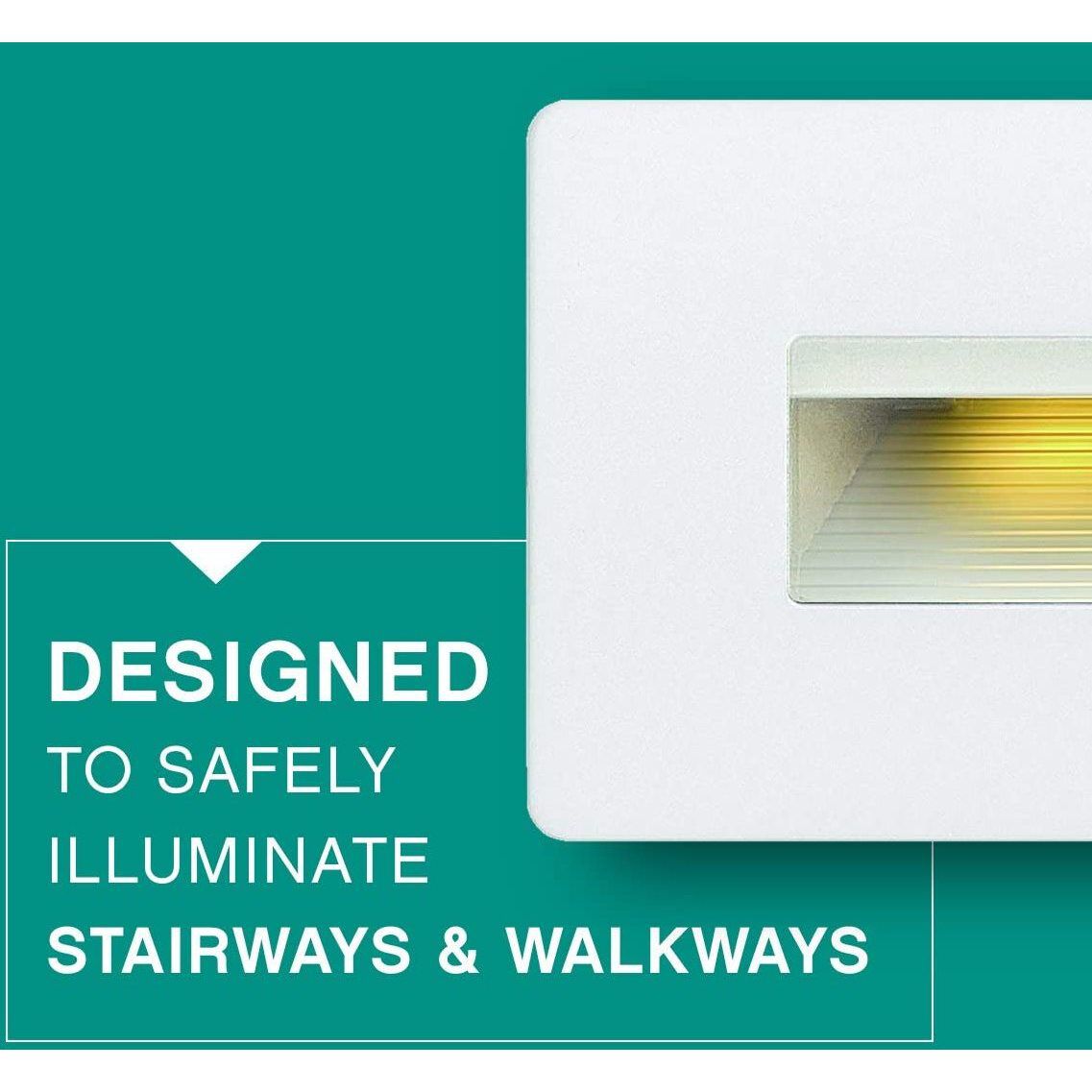 Luna 12v 3.80 watt Satin White Landscape Step Light, Horizontal