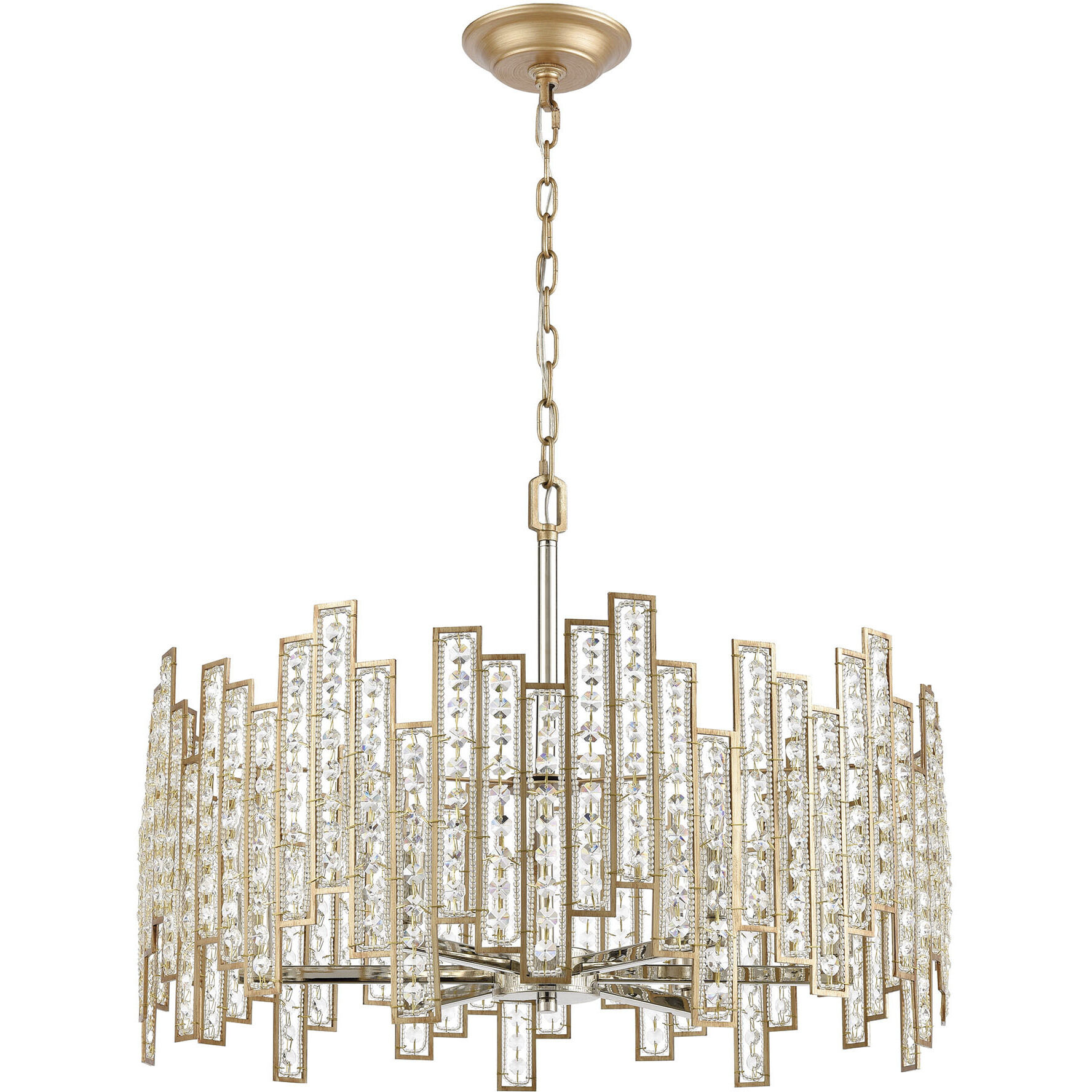 Equilibrium 6 Light 24 inch Matte Gold Chandelier Ceiling Light