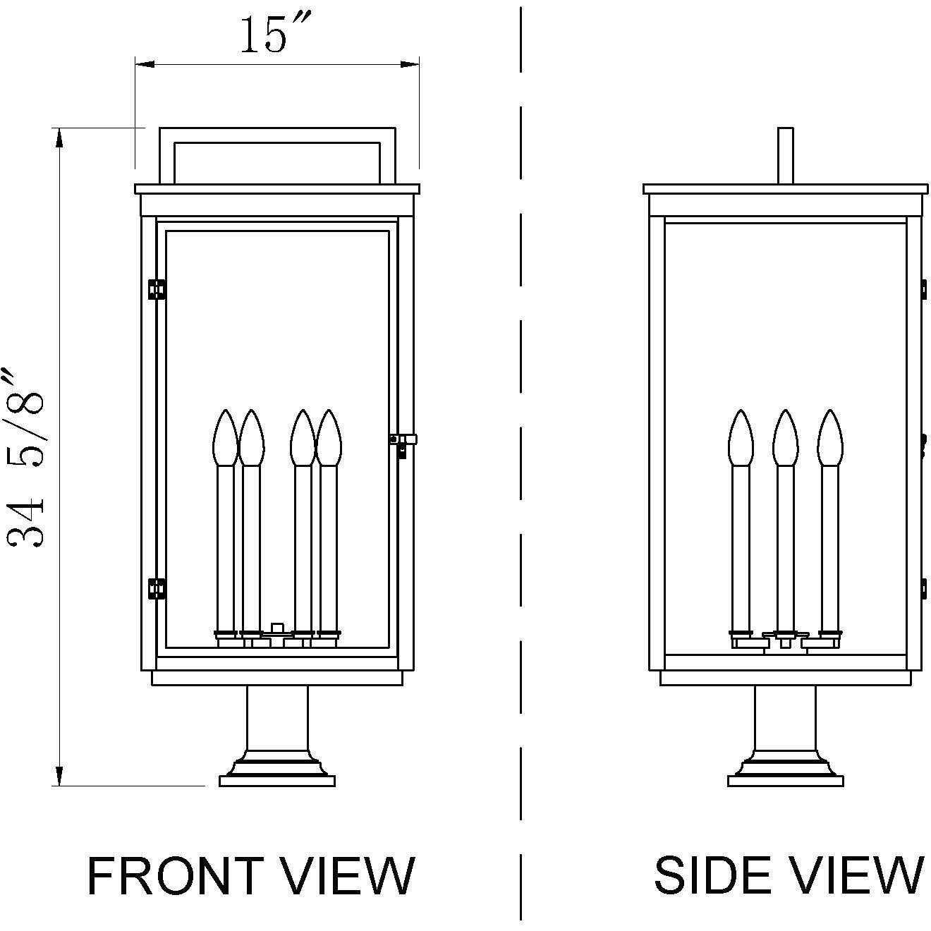 Hartwell 6 Light 34.75 inch Sand Black Outdoor Pier Mounted Fixture