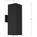 6IN CYL SQRS Up/Down Outdoor Wall Light in Black