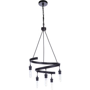 Tranquil 5 Light 17 inch Flat Black Chandelier Ceiling Light