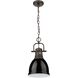 Yep Duncan 1 Light 8.88 inch Rubbed Bronze Pendant Ceiling Light in Black