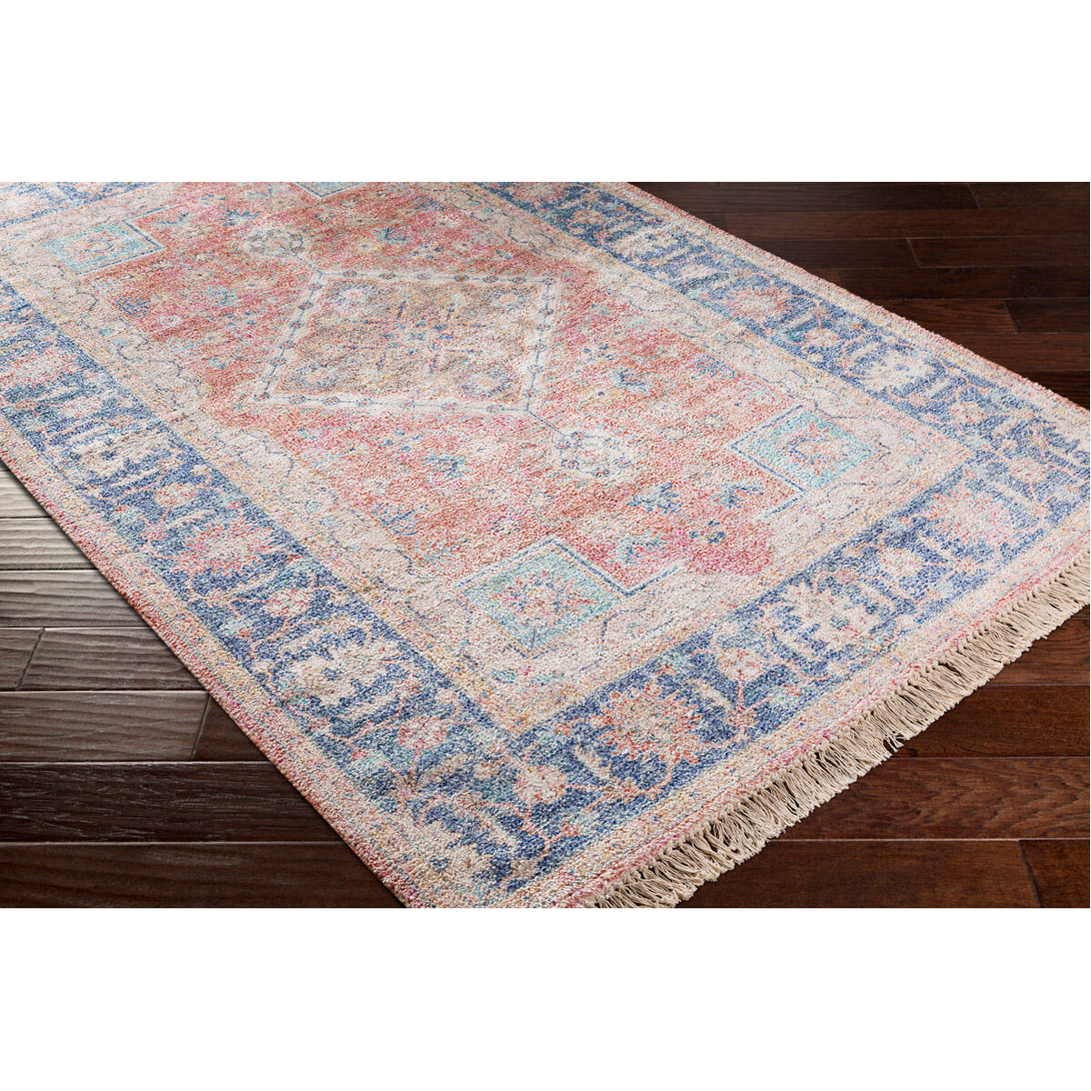 Sivas 144 X 102 inch Dark Blue/Cream/Beige/Mustard/Sky Blue/Dark Red Rugs, Rectangle