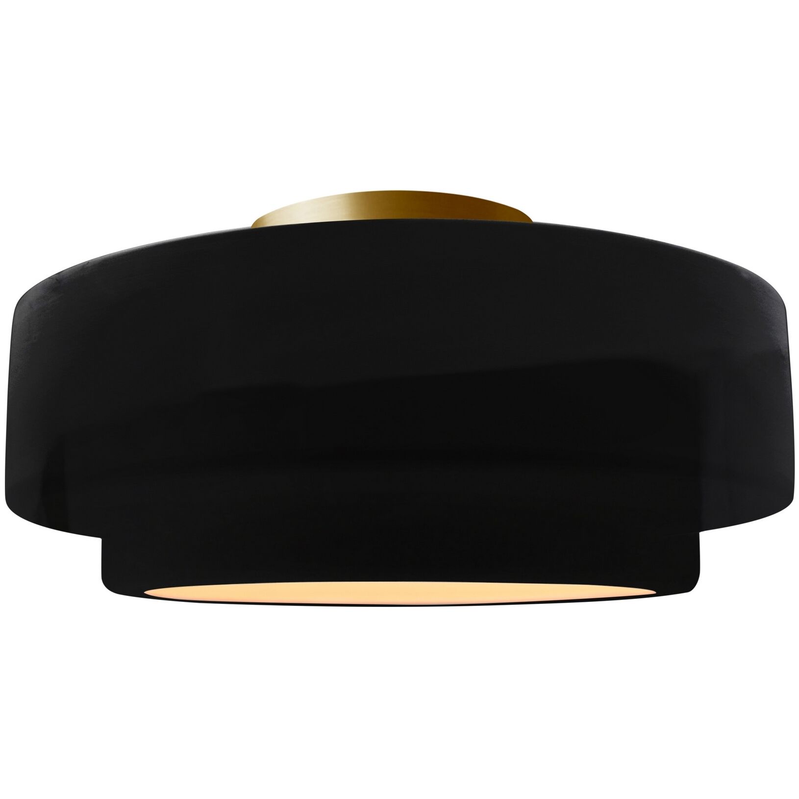 Radiance Collection - Tier LED 12 inch Gloss Black Semi-Flush Ceiling Light, Form+Finish+Function