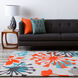 Cosmopolitan 132 X 96 inch Teal/Bright Orange/Ivory/Black/Medium Gray Rugs, Polyester