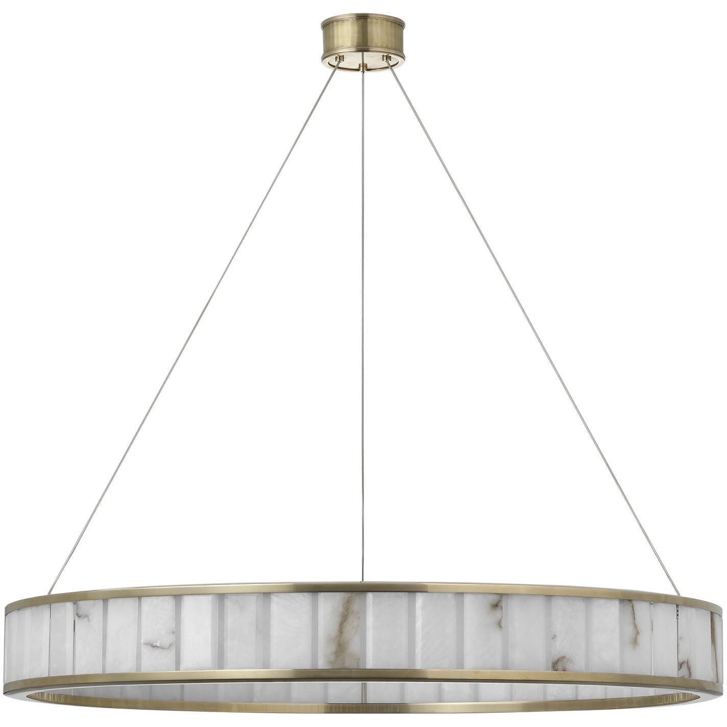 Chapman & Myers Iterna LED 40 inch Antique-Burnished Brass Ring Chandelier Ceiling Light