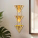 Versus 3 Light 10 inch Patina Brass Wall Sconce Wall Light in Brass Shade