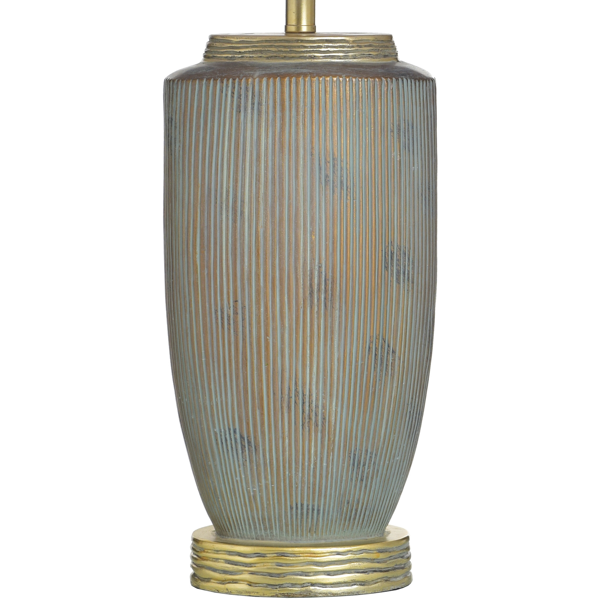 Poly 33.75 inch 100 watt Raffine Gold and Grey and White Table Lamp Portable Light