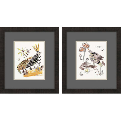 Glowing Garden Orange and Yellow and Pink and Gray Framed Art