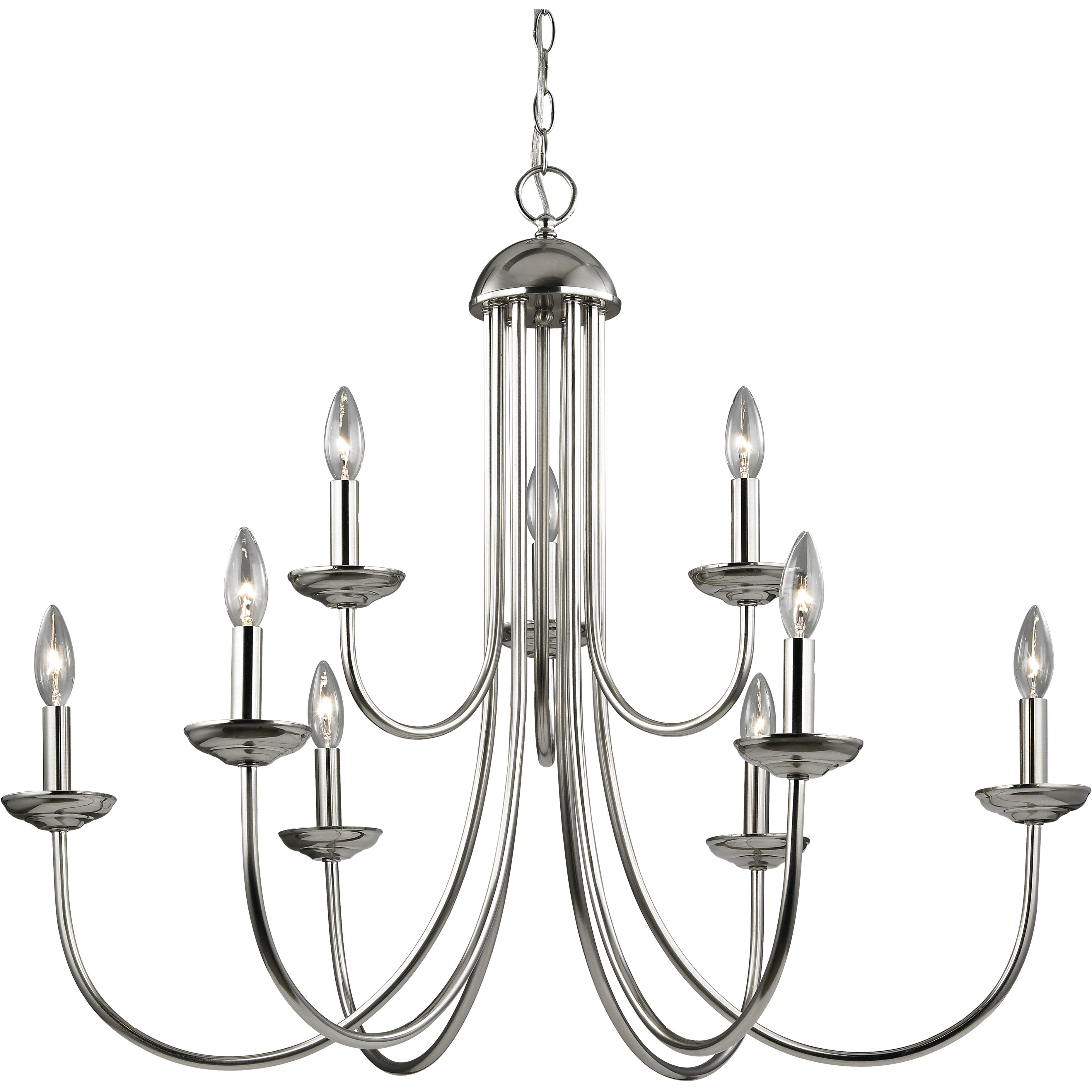 Montgomery 9 Light 34 inch Brushed Nickel Chandelier Ceiling Light