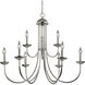 Montgomery 9 Light 34 inch Brushed Nickel Chandelier Ceiling Light