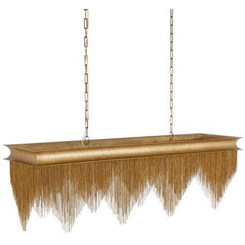 Heiress 6 Light 48 inch Antique Brass Linear Chandelier Ceiling Light