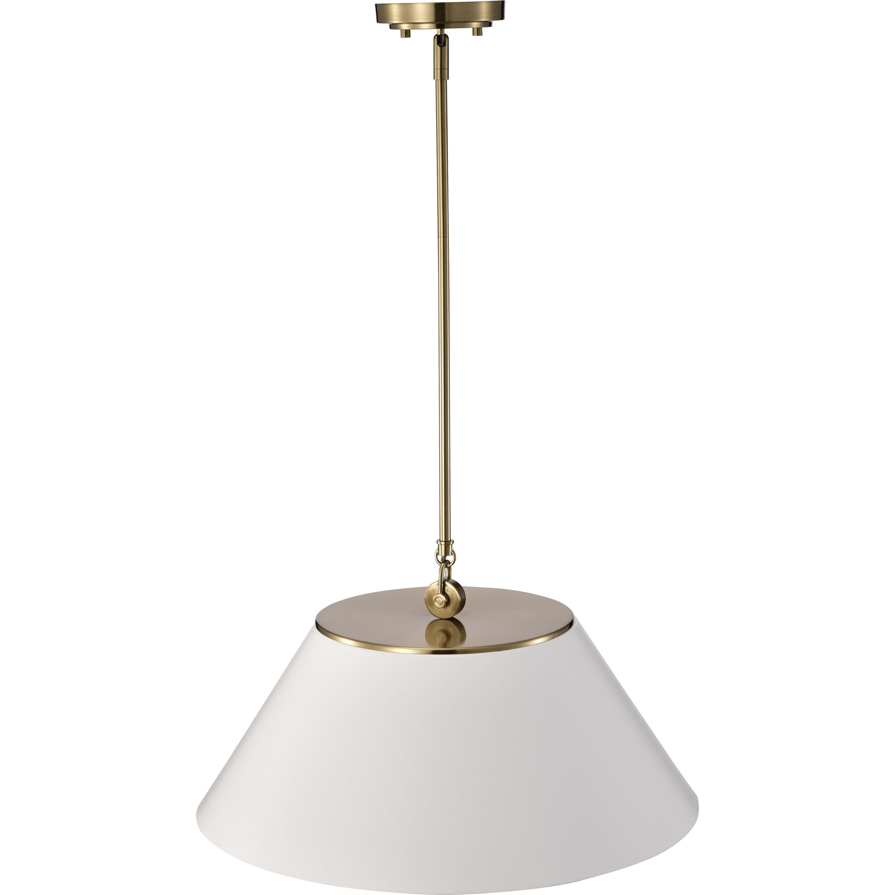Dover 3 Light 20 inch White/Vintage Brass Pendant Ceiling Light