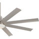 Slipstream 65 inch Brushed Nickel Wet with Silver Blades Outdoor Ceiling Fan