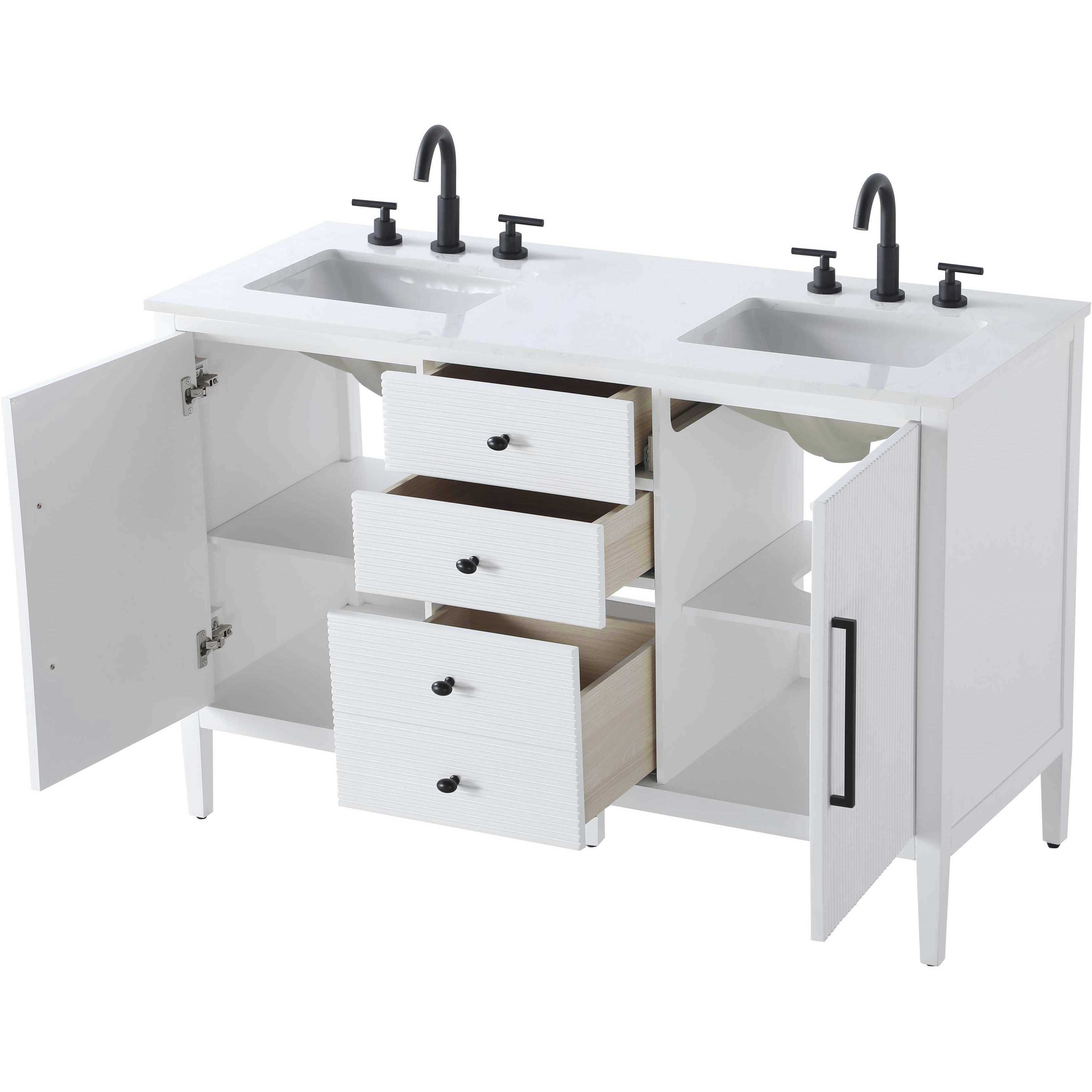 Blakely 54 X 34 inch White Bathroom Vanity Cabinet