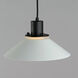 Oslo 1 Light 12 inch Black/White Single Pendant Ceiling Light