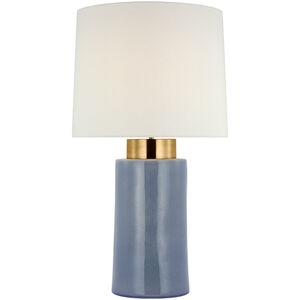 Barbara Barry Xian 29.5 inch 15.00 watt Polar Blue Crackle and Soft Brass Table Lamp Portable Light