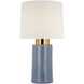 Barbara Barry Xian 29.5 inch 15.00 watt Polar Blue Crackle and Soft Brass Table Lamp Portable Light