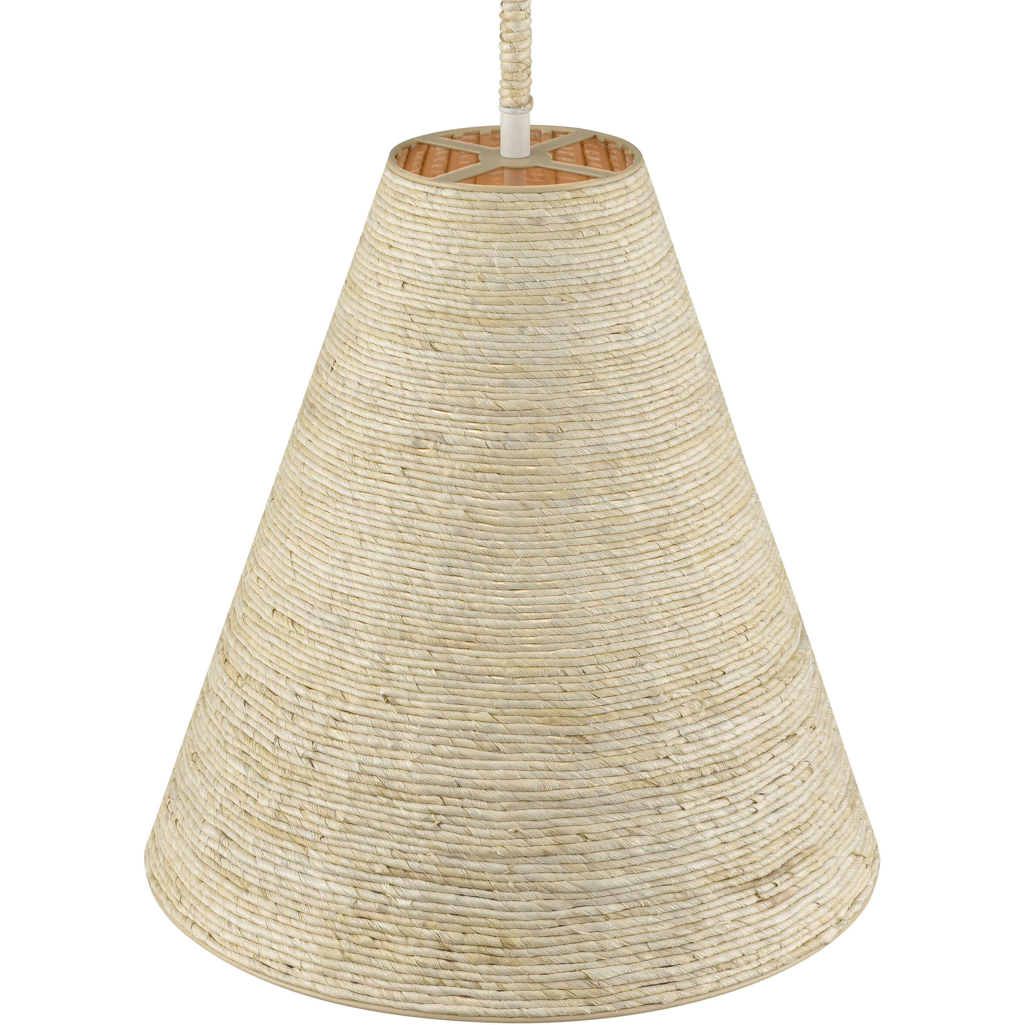 Abaca 1 Light 17 inch Textured White Pendant Ceiling Light