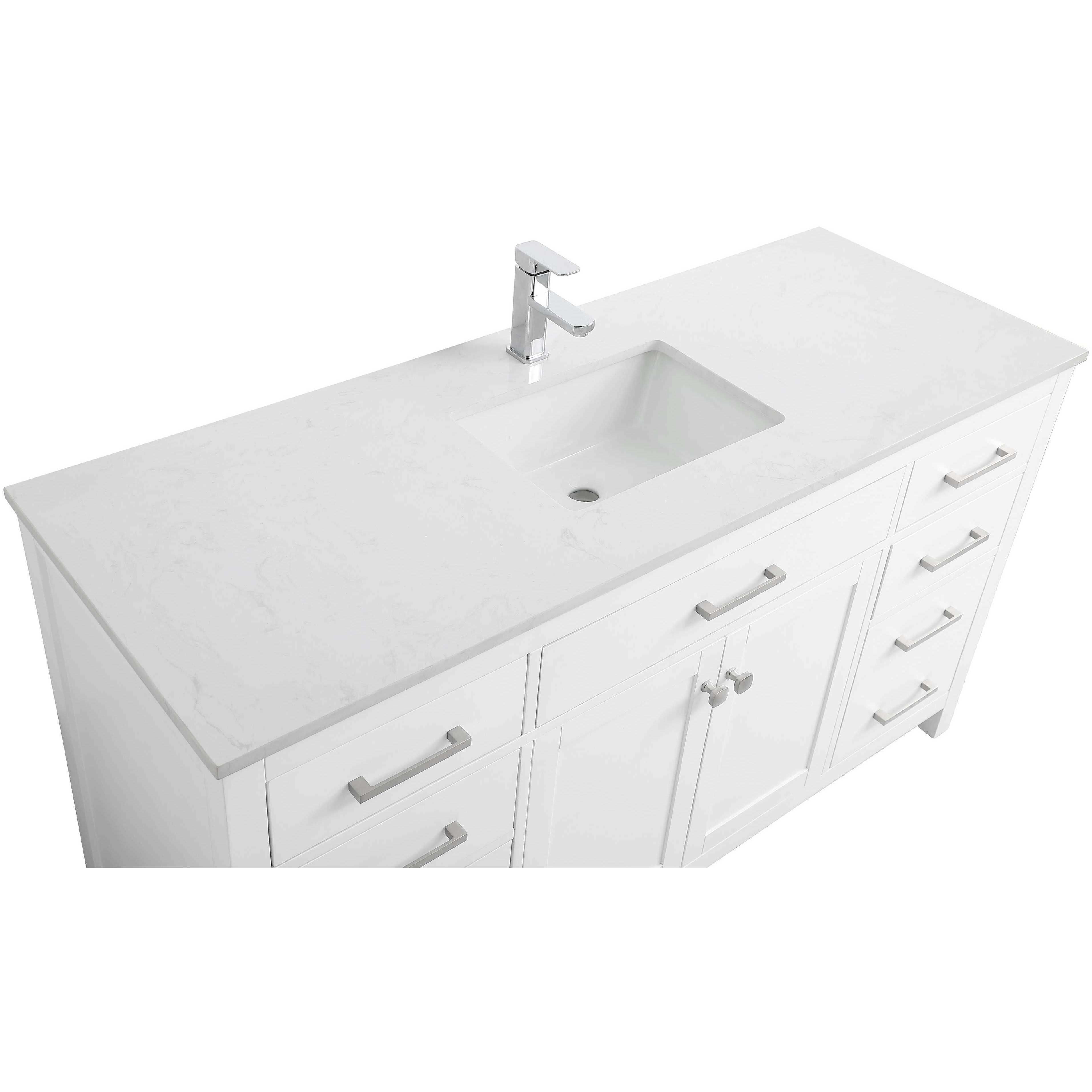 Lewis 60 X 22 X 34 inch White Vanity Sink Set