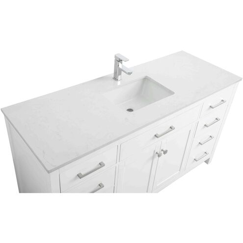 Lewis 60 X 22 X 34 inch White Vanity Sink Set