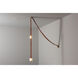 Art & Alchemy SNAPS LED 4 inch Sterling Pendant Ceiling Light in Black Leather with Alabaster, Small