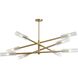 Wand 8 Light 47.5 inch Aged Brass Pendant Ceiling Light