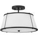 Clarke 2 Light 15 inch Black Semi-Flush Mount Ceiling Light