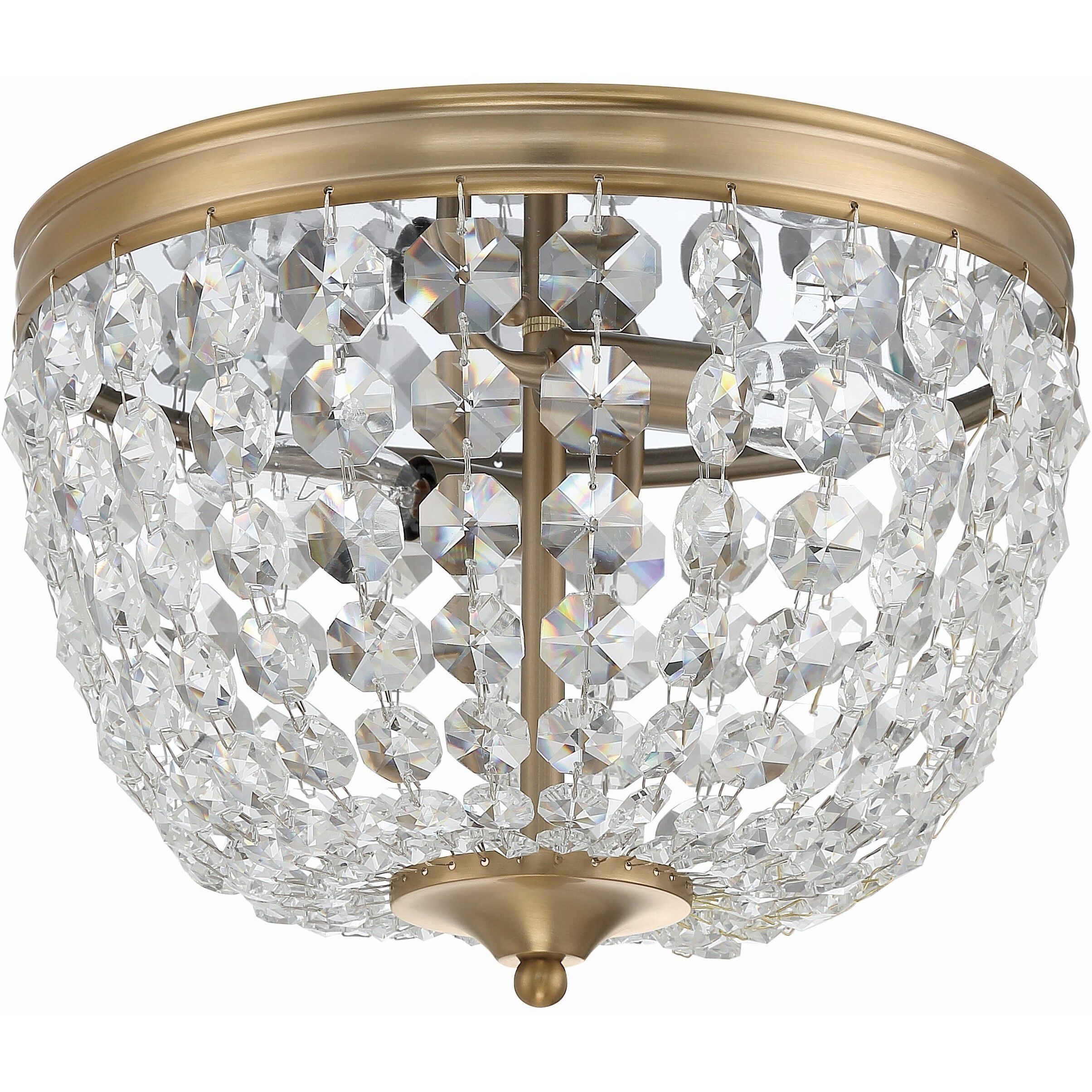 Nola 2 Light 11.5 inch Vibrant Gold Flush Ceiling Light