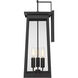 Alden 3 Light 29 inch Matte Black Exterior Wall Mount