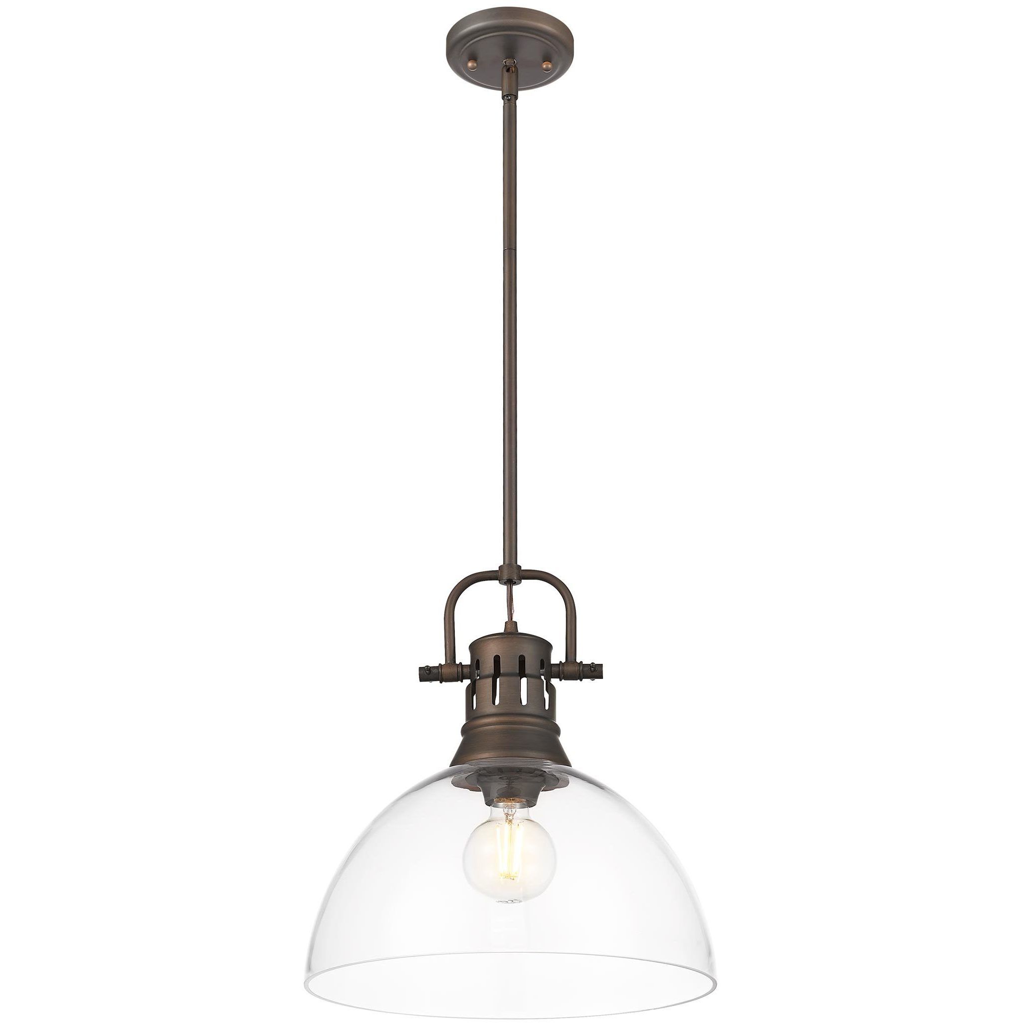 Yep Duncan 1 Light 14 inch Rubbed Bronze Pendant Ceiling Light in Clear Glass