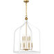 Sheffield 8 Light 23.5 inch White with Warm Brass Accents Pendant Ceiling Light in White/Warm Brass